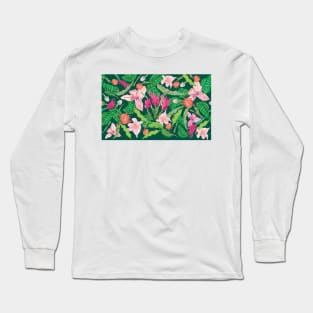 Tropical Hawaiian Florals Long Sleeve T-Shirt